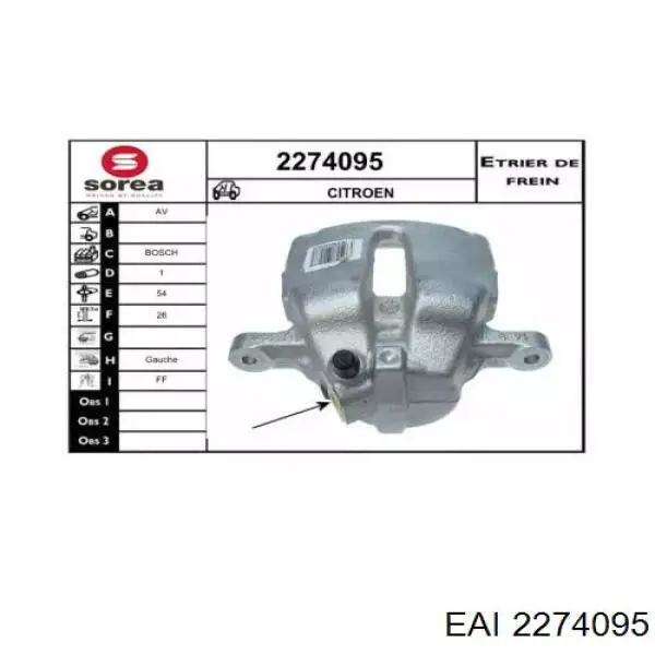 2274095 EAI pinza de freno delantera izquierda