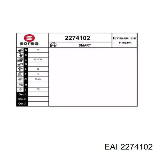 2274102 EAI pinza de freno delantera derecha