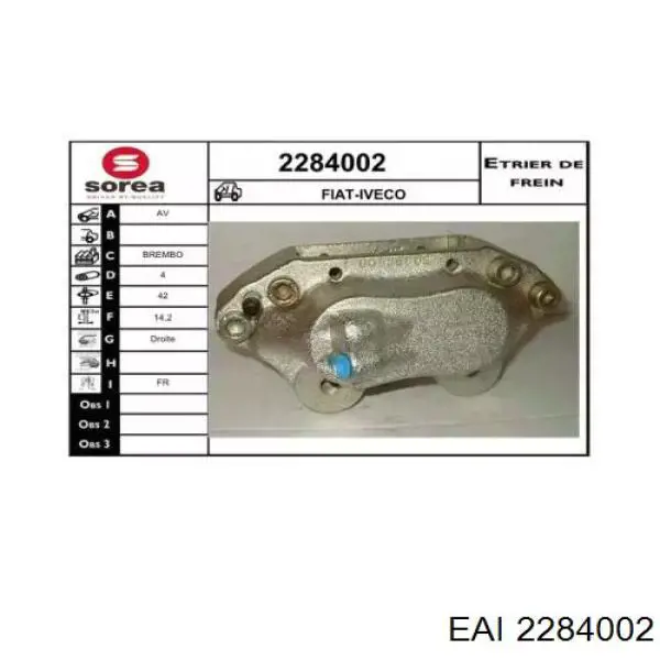 2284002 EAI pinza de freno delantera derecha