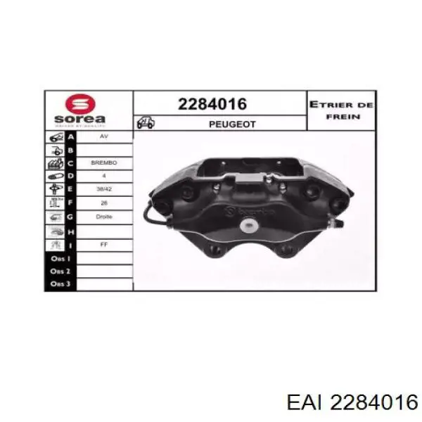 2284016 EAI pinza de freno delantera derecha