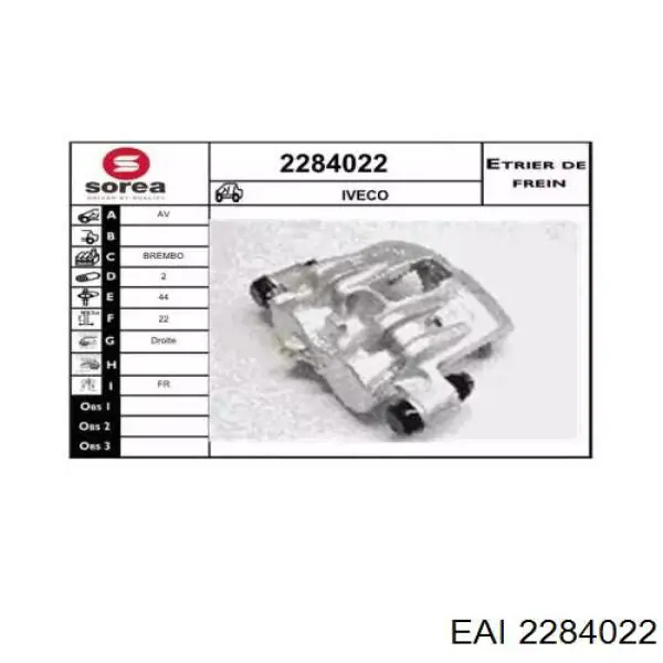 2284022 EAI pinza de freno delantera derecha