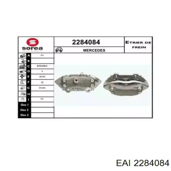 2284084 EAI pinza de freno delantera derecha