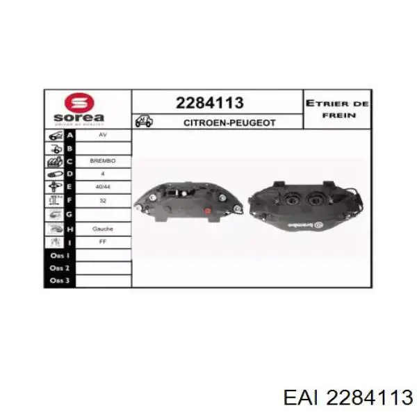 2284113 EAI pinza de freno delantera izquierda