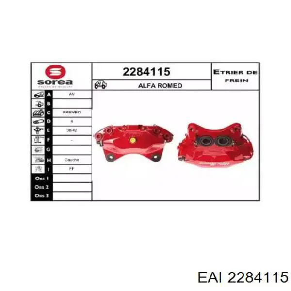 2284115 EAI pinza de freno delantera izquierda