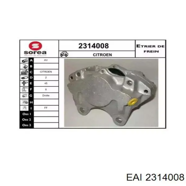 2314008 EAI pinza de freno delantera derecha