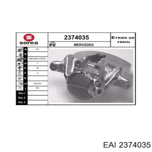 2374035 EAI pinza de freno delantera izquierda