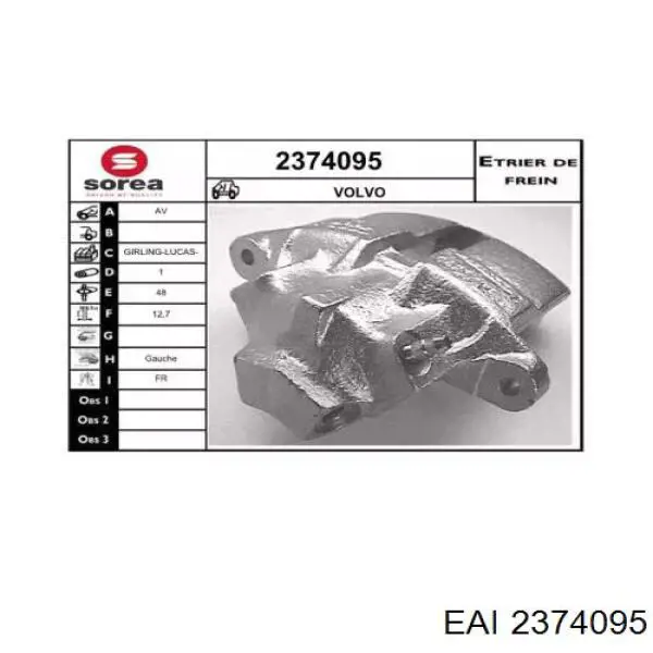 2374095 EAI pinza de freno delantera izquierda