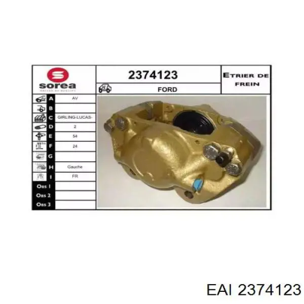 2374123 EAI pinza de freno delantera izquierda