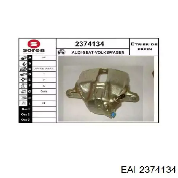 2374134 EAI pinza de freno delantera izquierda