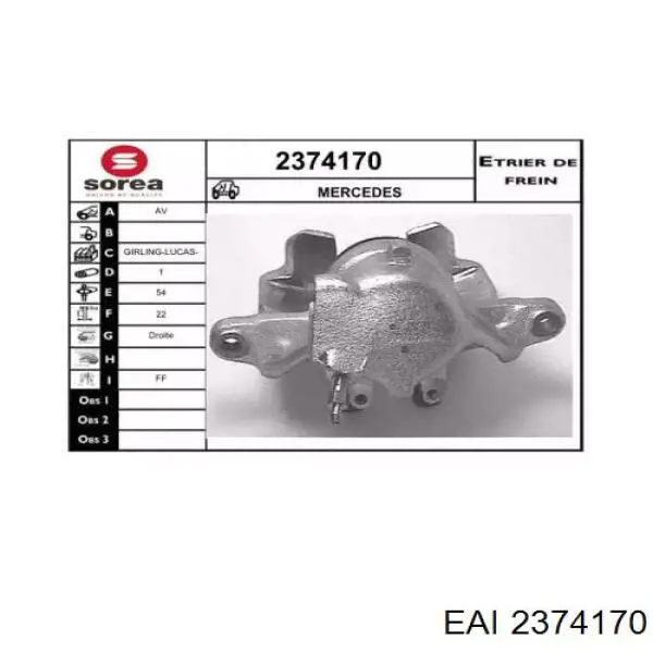 2374170 EAI pinza de freno delantera derecha