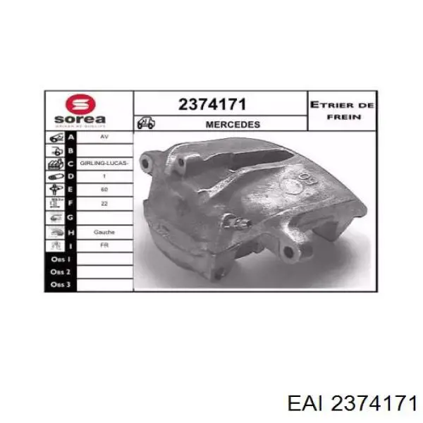 2374171 EAI pinza de freno delantera izquierda