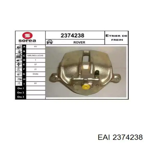 2374238 EAI pinza de freno delantera izquierda