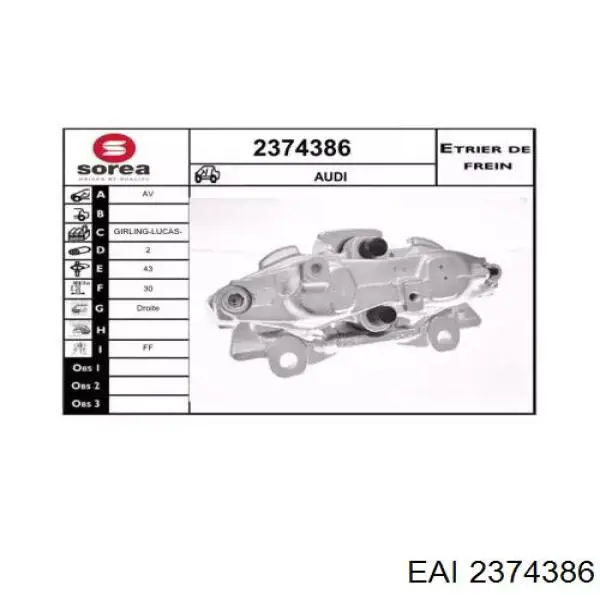 2374386 EAI pinza de freno delantera derecha