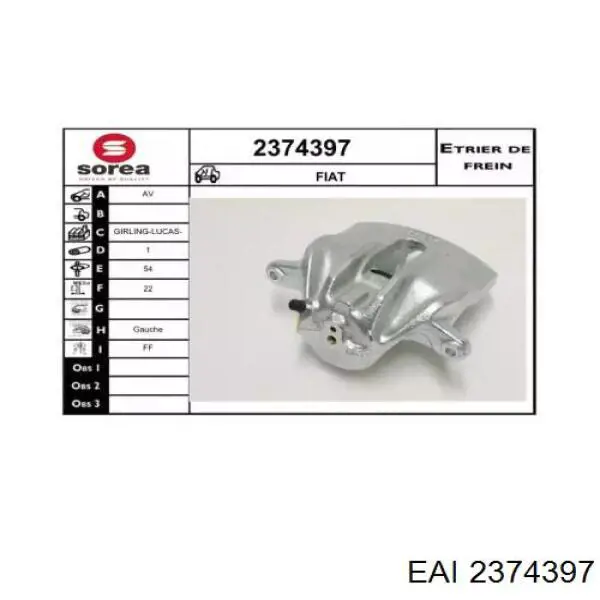 2374397 EAI pinza de freno delantera izquierda