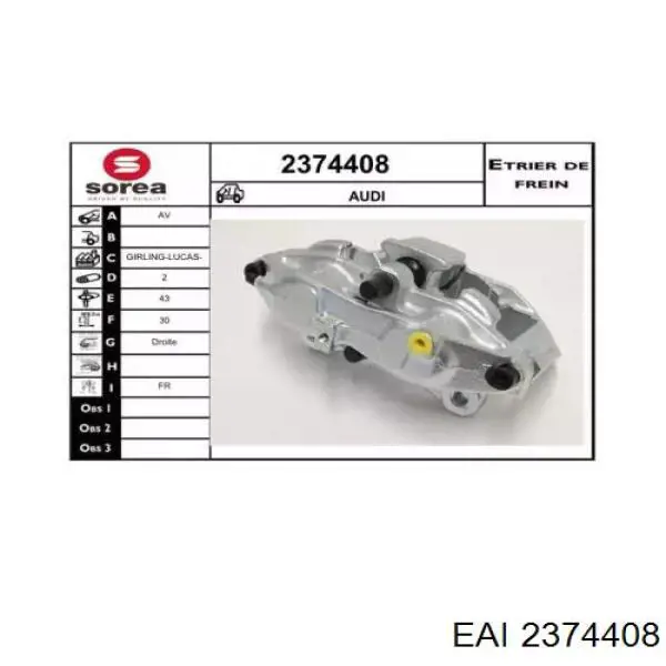 2374408 EAI pinza de freno delantera derecha