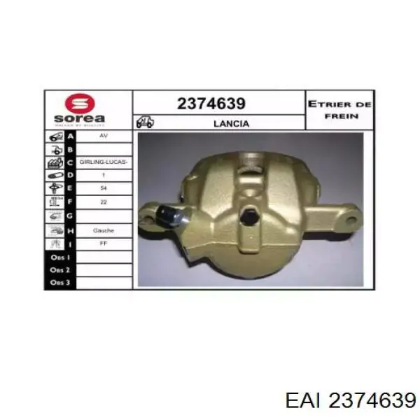 2374639 EAI pinza de freno delantera izquierda