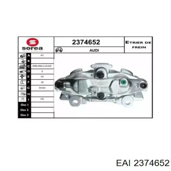 2374652 EAI pinza de freno delantera derecha