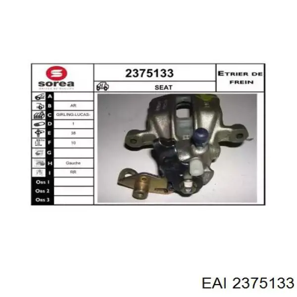 2375133 EAI pinza de freno trasera izquierda