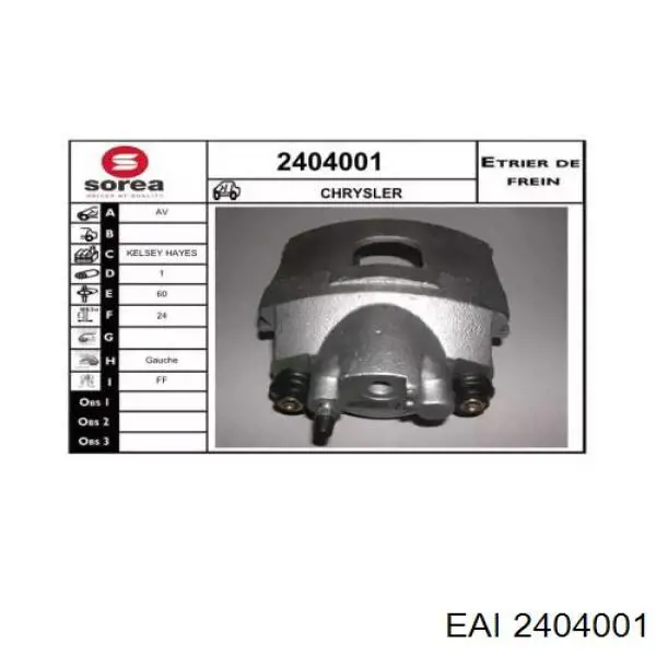 2404001 EAI pinza de freno delantera derecha