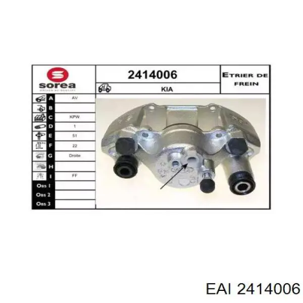 2414006 EAI pinza de freno delantera derecha