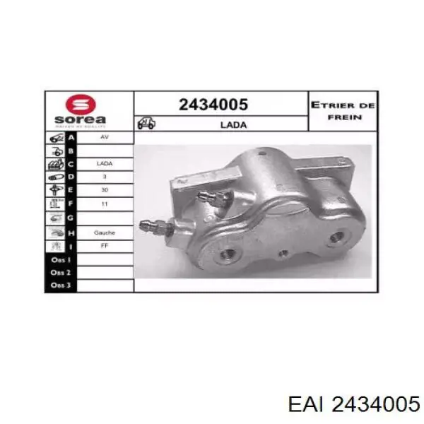 2434005 EAI pinza de freno delantera izquierda