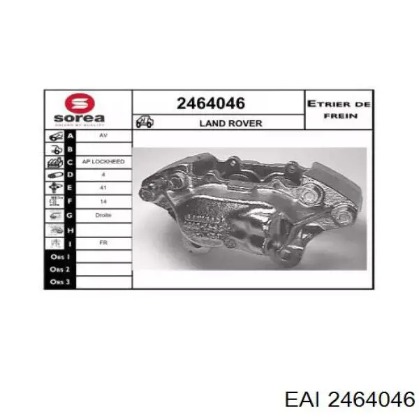 2464046 EAI pinza de freno delantera derecha