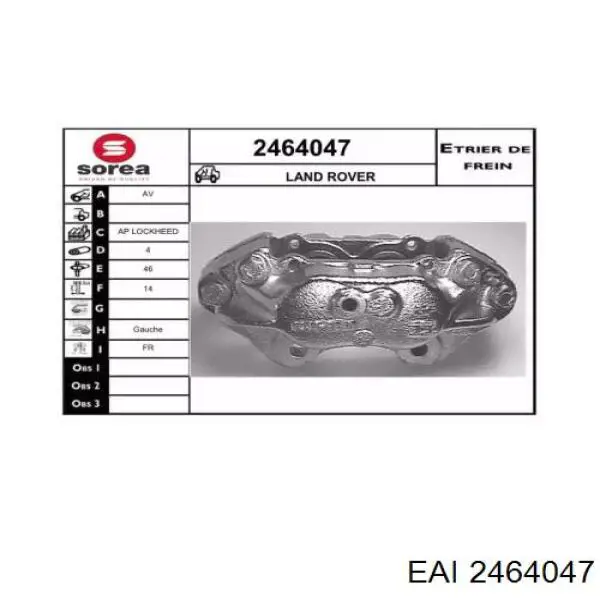 2464047 EAI pinza de freno delantera izquierda