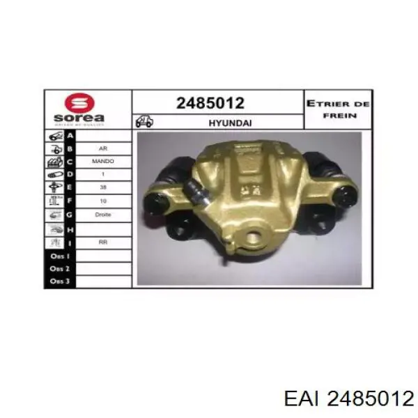 2485012 EAI pinza de freno trasera izquierda