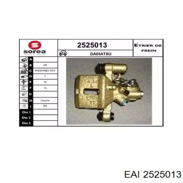 2525013 EAI pinza de freno trasera izquierda