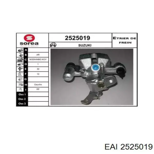 2525019 EAI pinza de freno trasera izquierda