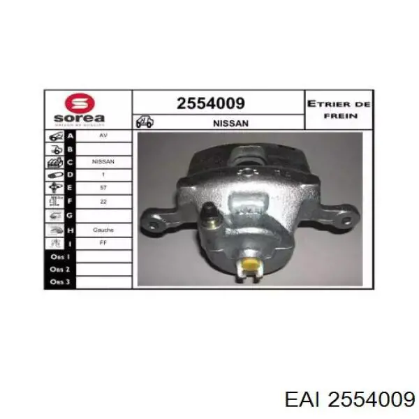 2554009 EAI pinza de freno delantera izquierda