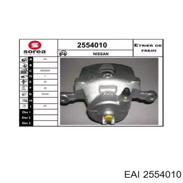 2554010 EAI pinza de freno delantera derecha