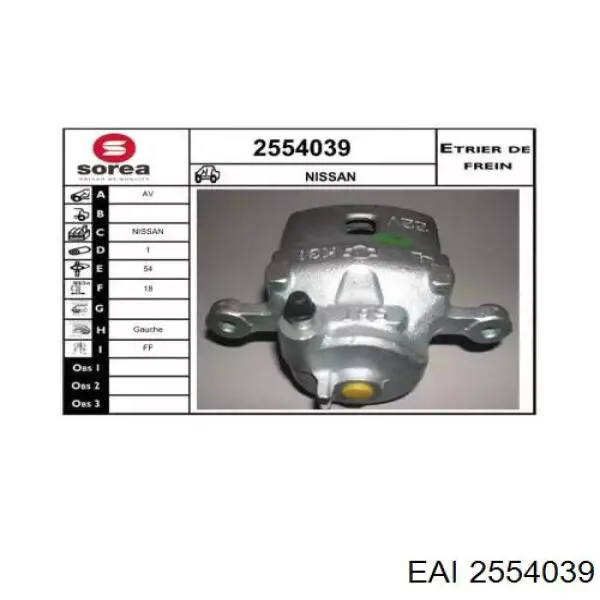 2554039 EAI pinza de freno delantera izquierda