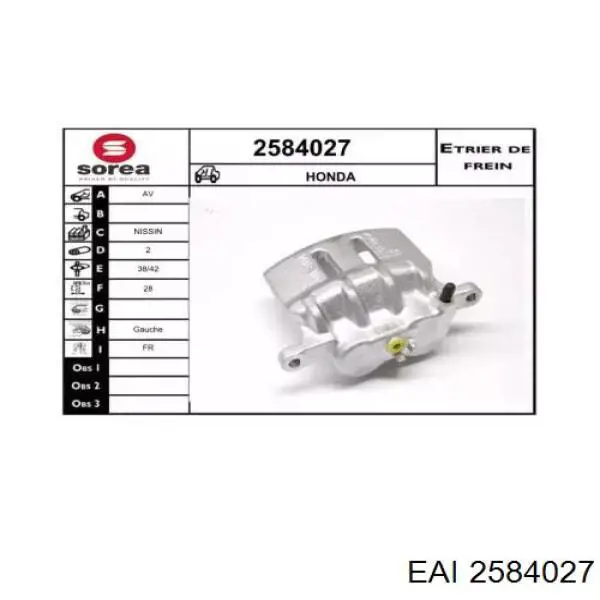 2584027 EAI pinza de freno delantera izquierda