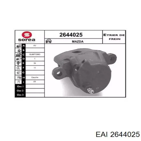 2644025 EAI pinza de freno delantera izquierda