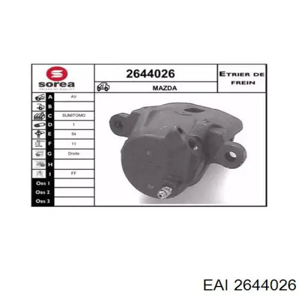 2644026 EAI pinza de freno delantera derecha