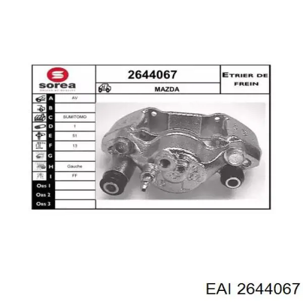 2644067 EAI pinza de freno delantera izquierda