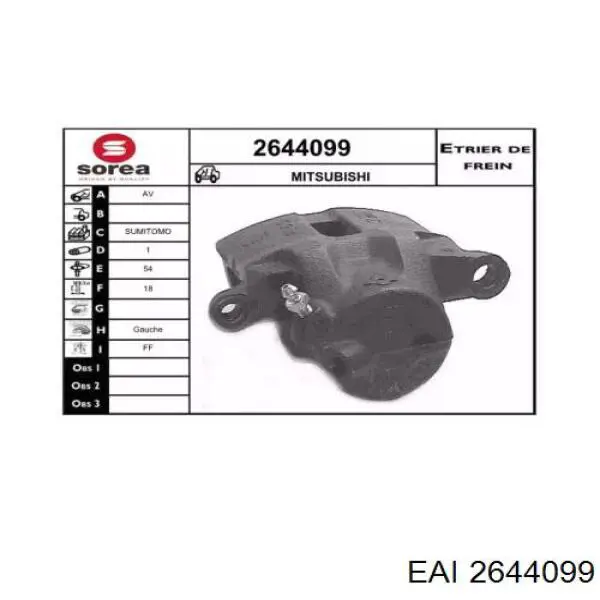 2644099 EAI pinza de freno delantera izquierda