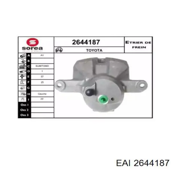 2644187 EAI pinza de freno delantera izquierda