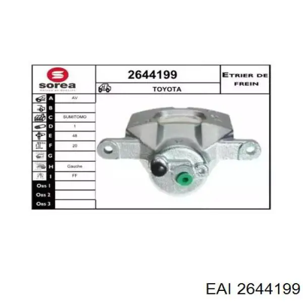 2644199 EAI pinza de freno delantera izquierda