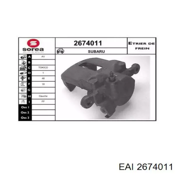 2674011 EAI pinza de freno delantera izquierda