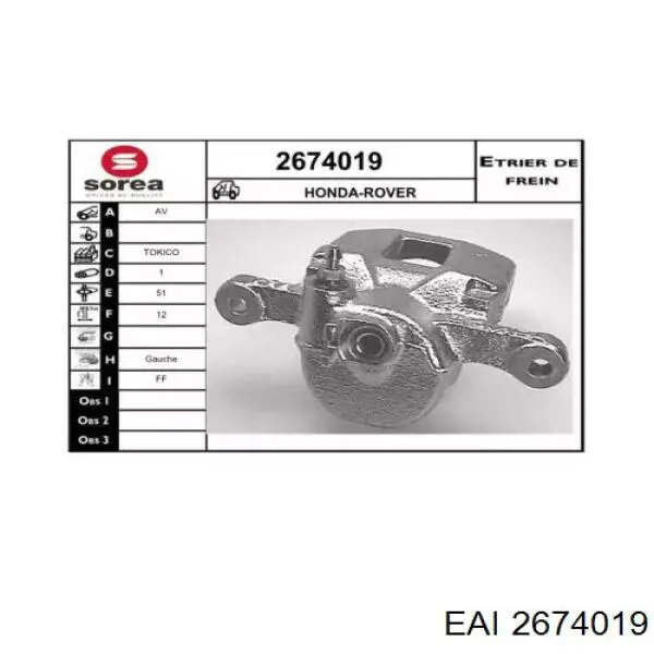 2674019 EAI pinza de freno delantera derecha