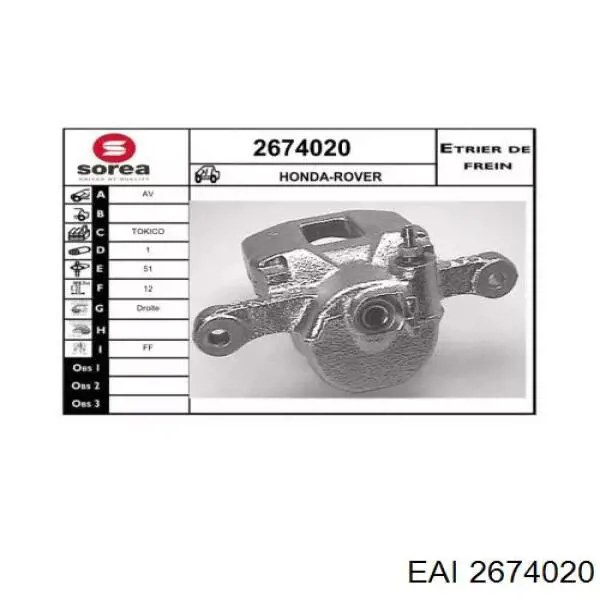 2674020 EAI pinza de freno delantera izquierda