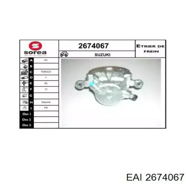 2674067 EAI pinza de freno delantera izquierda