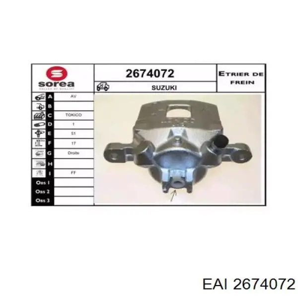 2674072 EAI pinza de freno delantera derecha