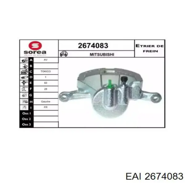 2674083 EAI pinza de freno delantera izquierda