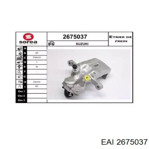 2675037 EAI pinza de freno trasera izquierda