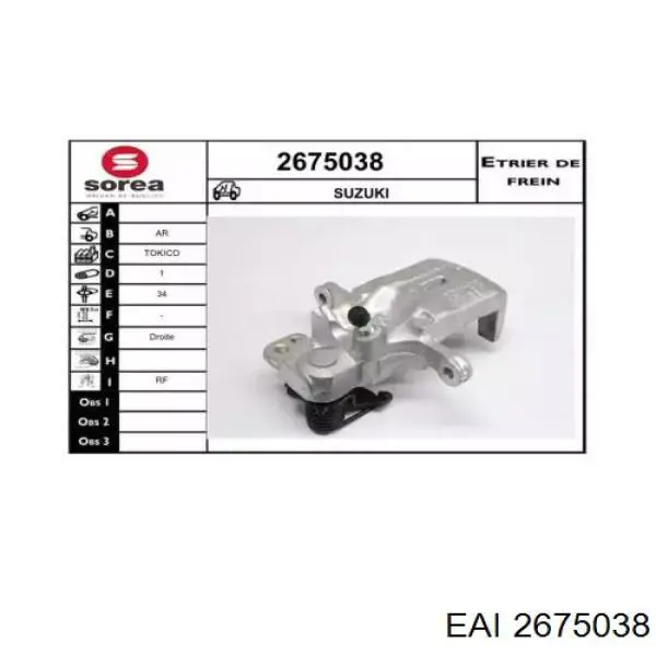 2675038 EAI pinza de freno delantera derecha