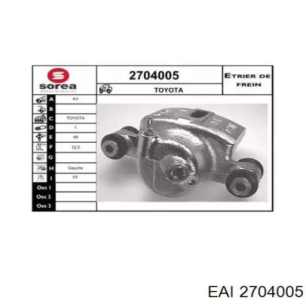 2704005 EAI pinza de freno delantera izquierda