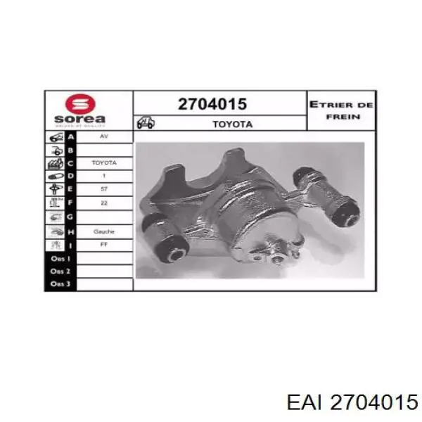 2704015 EAI pinza de freno delantera izquierda
